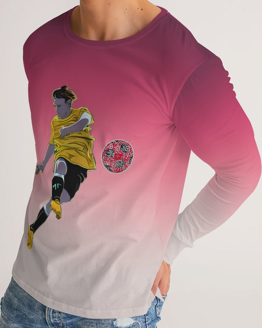 Kick It Red Men's Long Sleeve Tee | Always Get Lucky