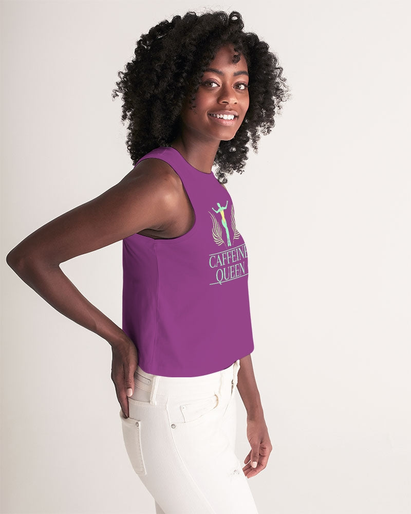 Caffeine Queen Purple Women's Cropped Tank