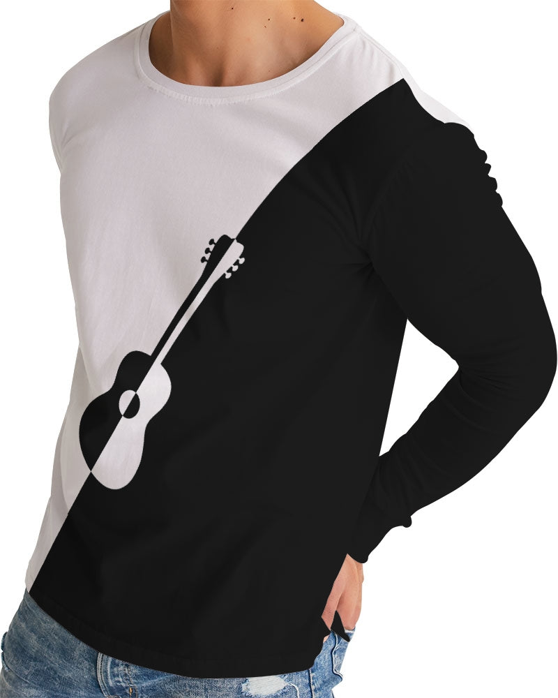 Guitar Style Black Men's Long Sleeve Tee