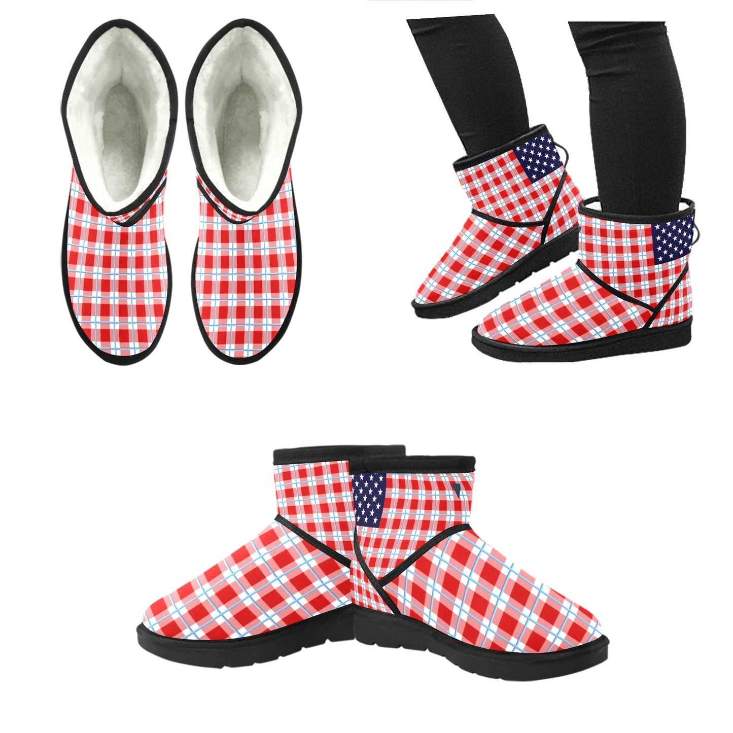 Plaid Nation Vluxe by Lucky Nahum Low Top Women's Snow Boots