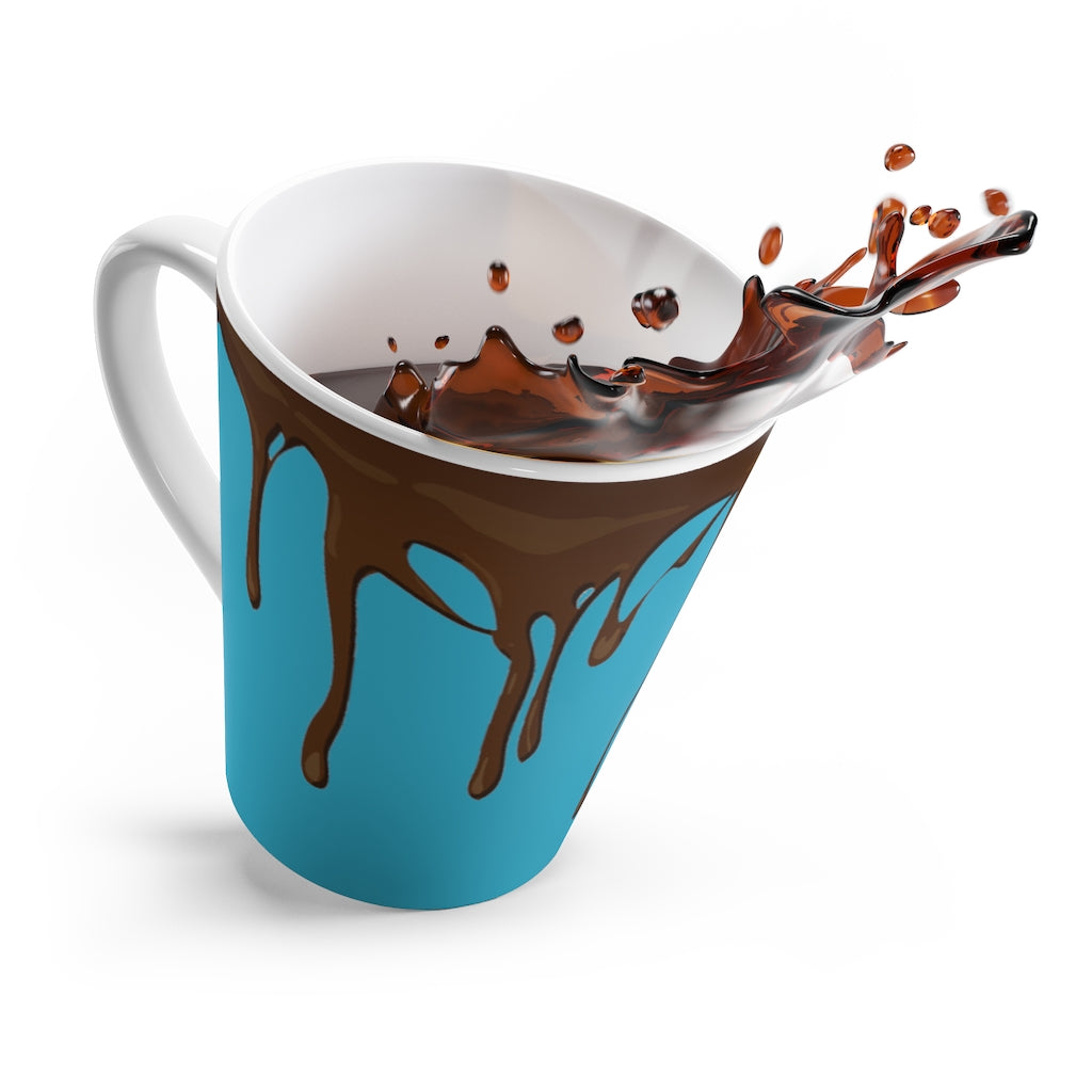 Dripped Bahama Blue Latte Mug from Vluxe by Lucky Nahum