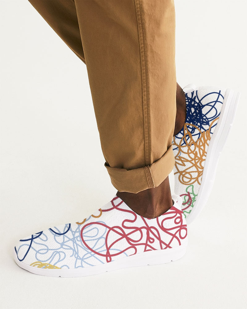 Lucky Scribble White Men's Slip-On Flyknit Shoe
