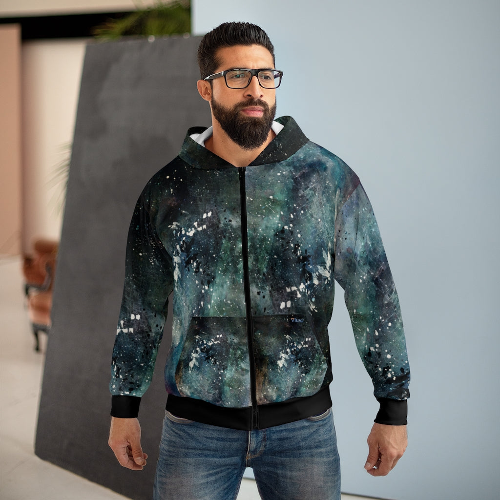 Corrosion AOP Unisex Zip Hoodie from Vluxe by Lucky Nahum