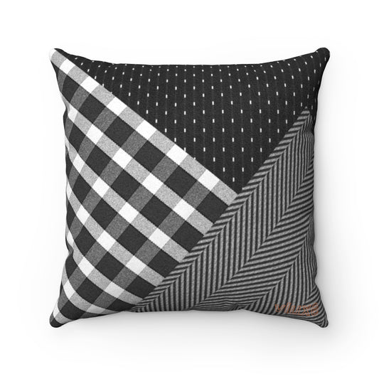 Metro Black Faux Suede Square Pillow