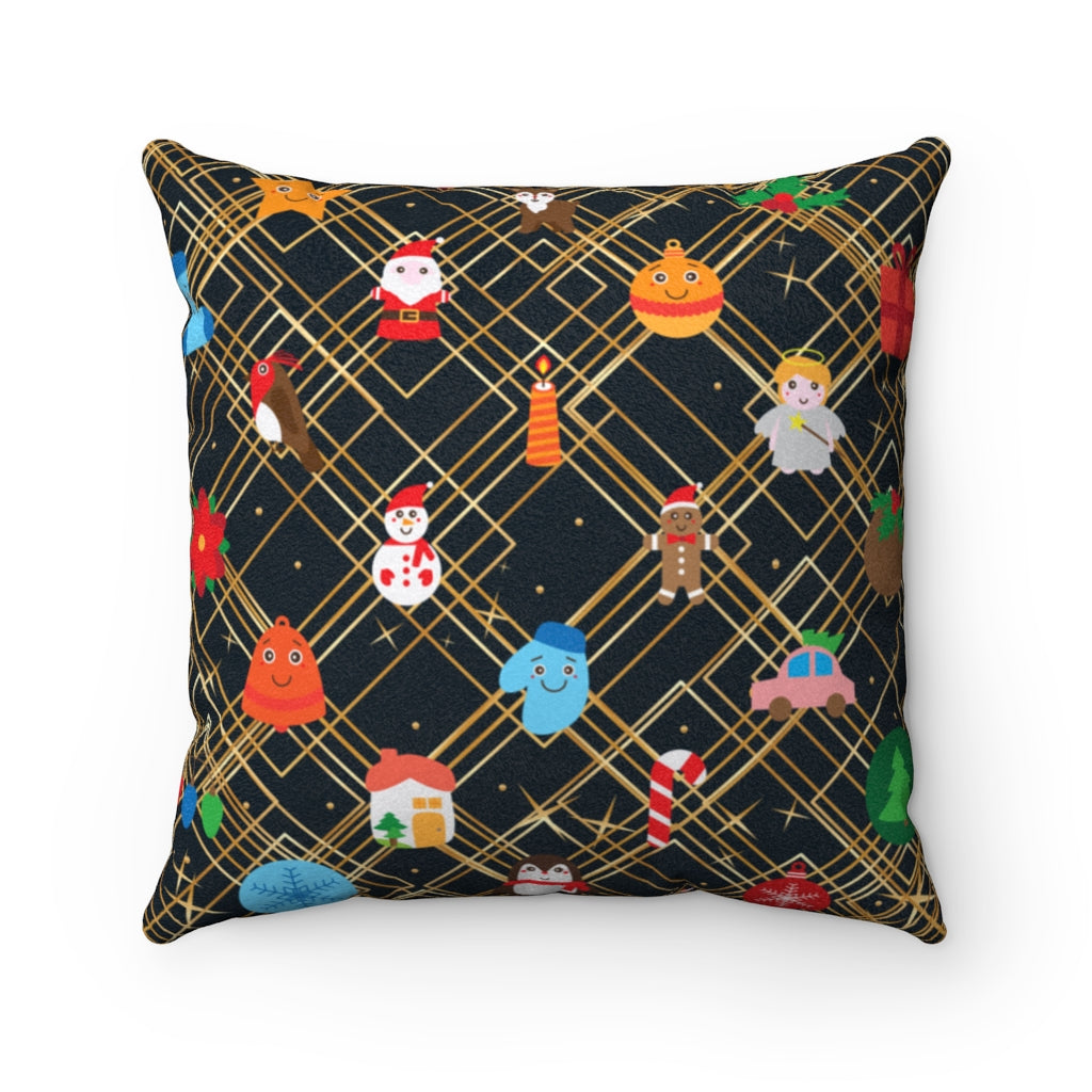 Christmas Time Faux Suede Square Pillow from Vluxe by Lucky Nahum