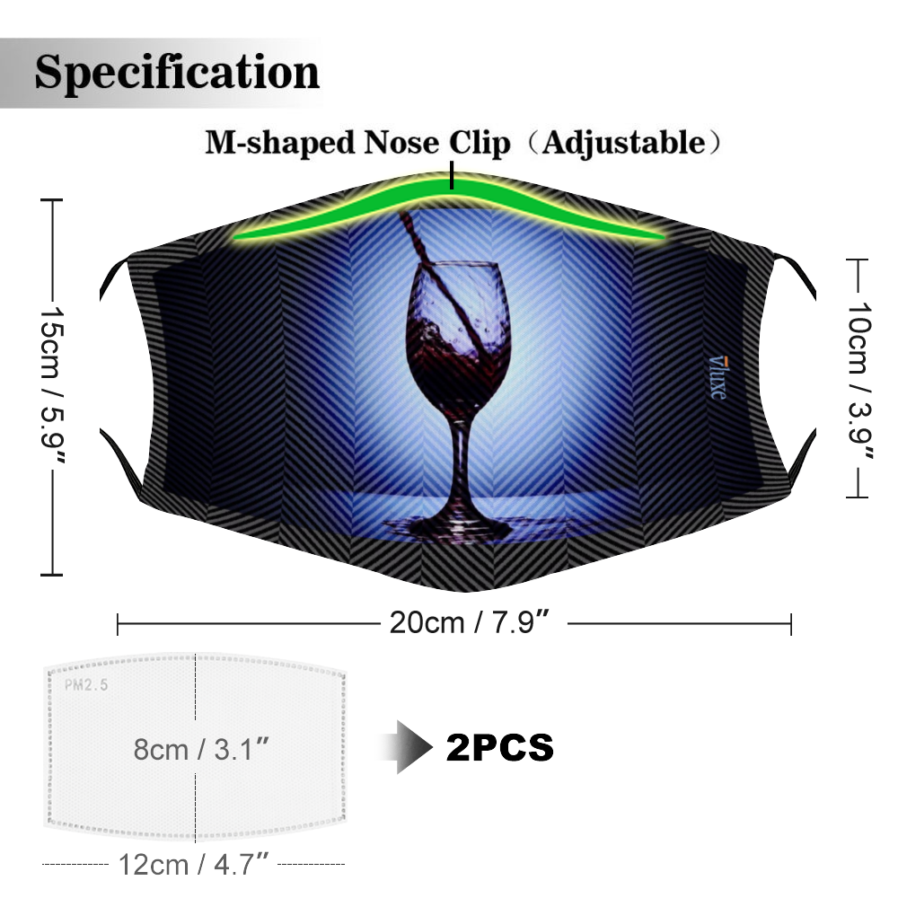Vino Face Cover with Filter Element for Adults from Vluxe by Lucky Nahum