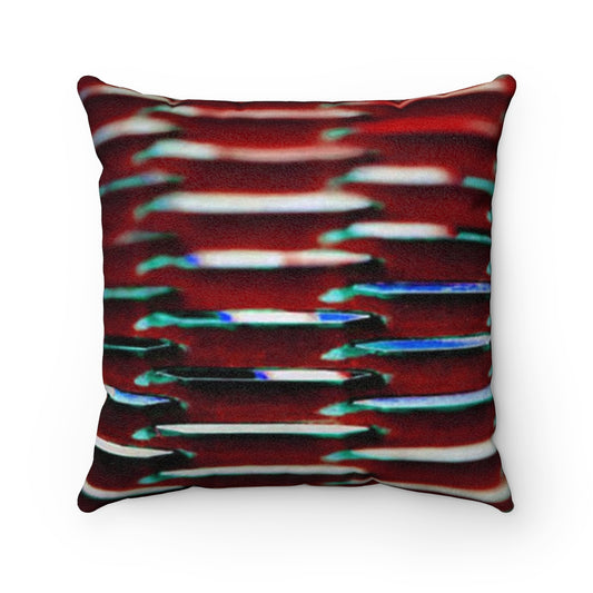 Staples Red Faux Suede Square Pillow