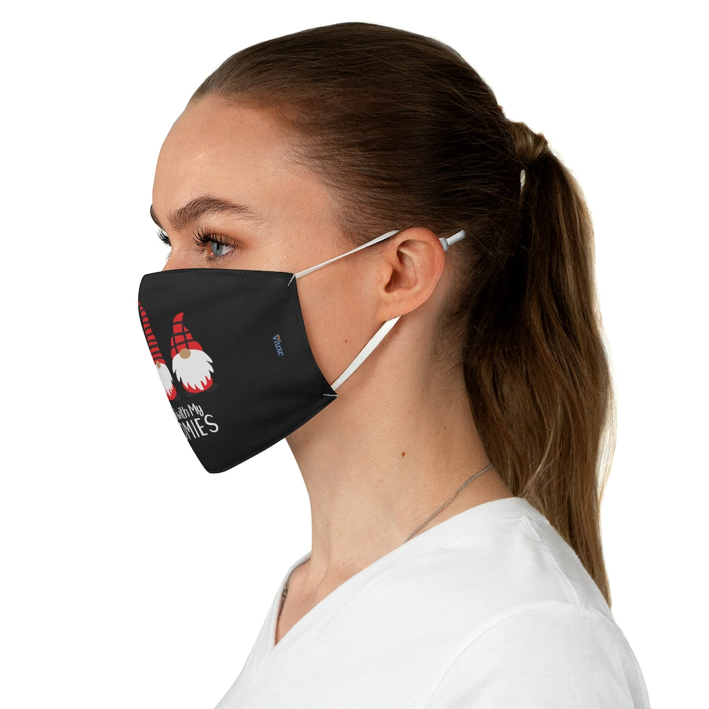 Gnomies Black Double Layer Fabric Face Mask from Vluxe by Lucky Nahum