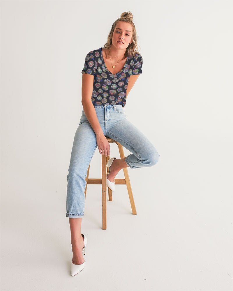 Blooming Women's V-Neck Tee