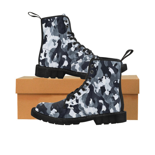Camo Black Men's Canvas Boots