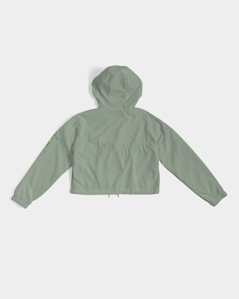 Signature Lucky Lime Sage Women's Cropped Windbreaker