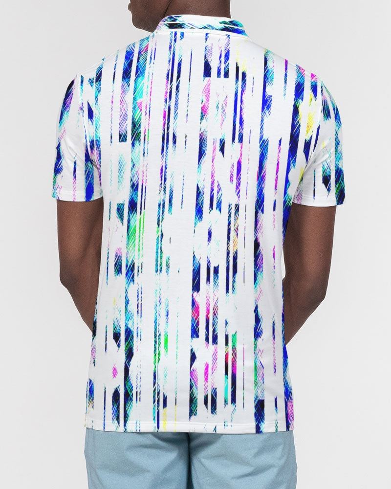 Blur The Lines Men's Slim Fit Short Sleeve Polo