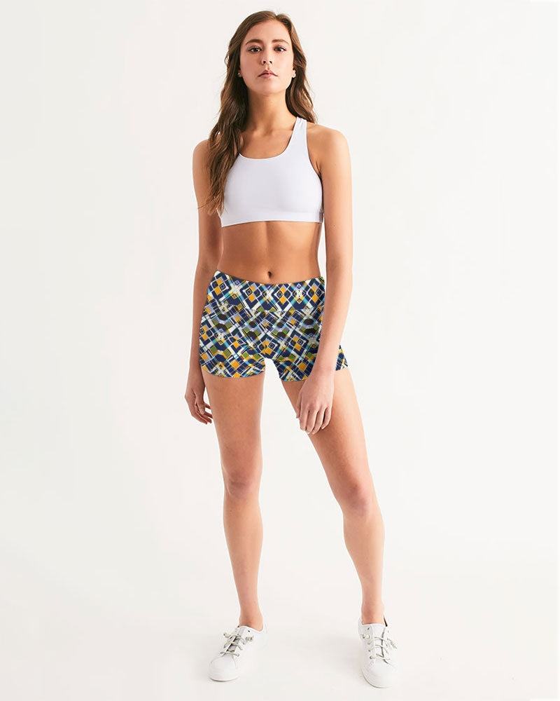 Argyle Future Women's Mid-Rise Yoga Shorts | Always Get Lucky