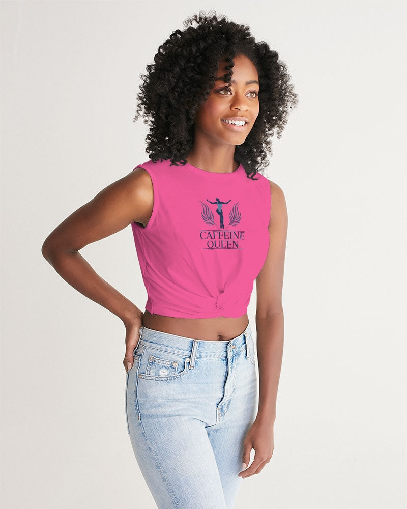 Caffeine Queen Hot Pink Women's Twist-Front Tank