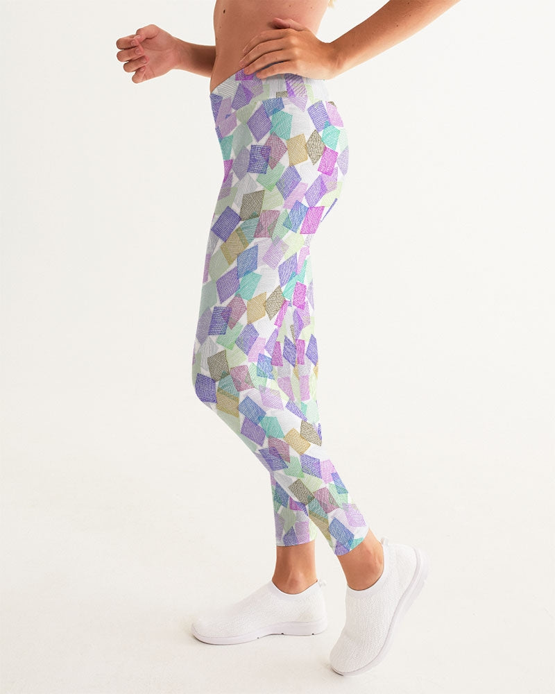 Boxes White Women's Yoga Pants
