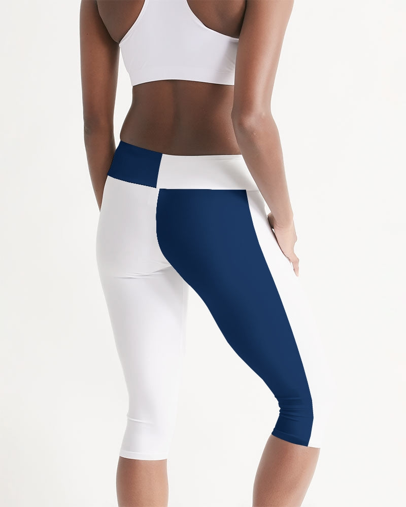 Blocks Navy Seas Women's Mid-Rise Capri