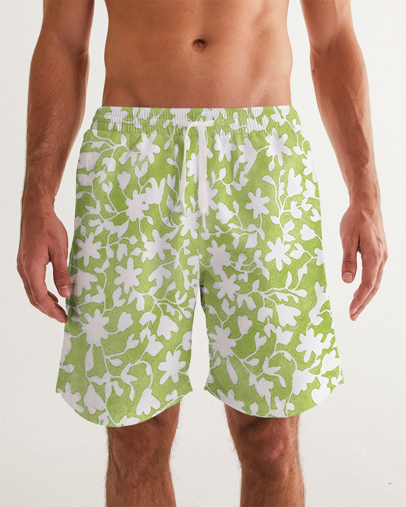 Camo Flower Grass Men's Swim Trunk