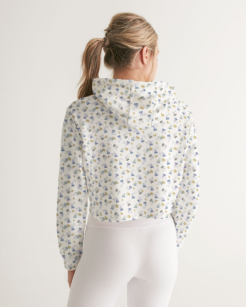 Tea Lover Women's Cropped Hoodie | Alwasy Get Lucky