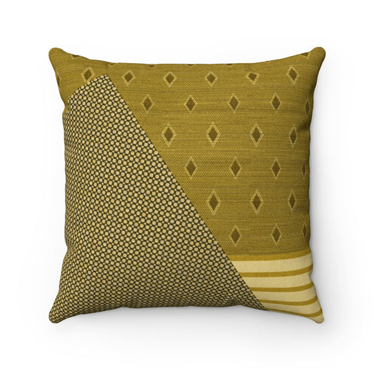 Cityscape Gold Faux Suede Square Pillow