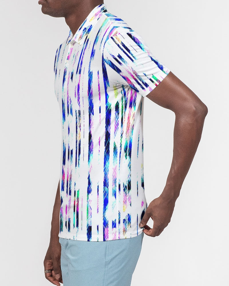Blur The Lines Men's Slim Fit Short Sleeve Polo