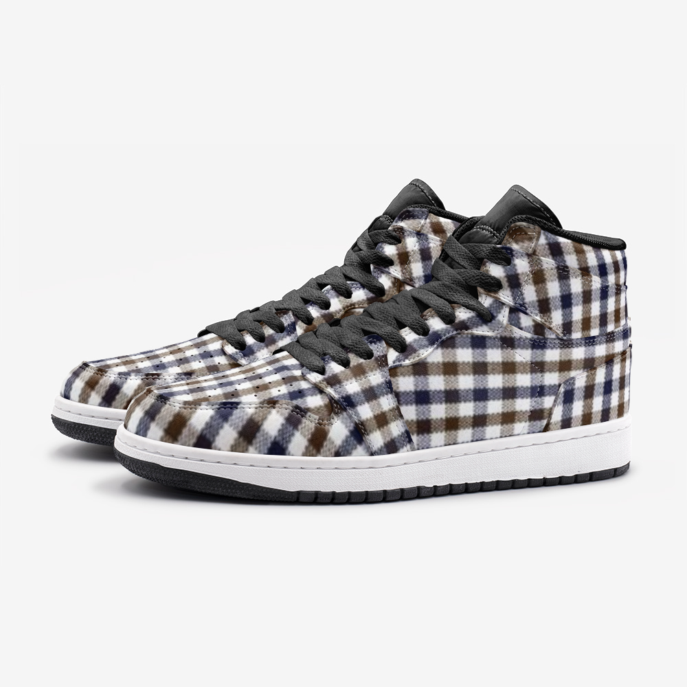 Borneo Navy Brown High Top Unisex Sneaker from Vluxe by Lucky Nahum