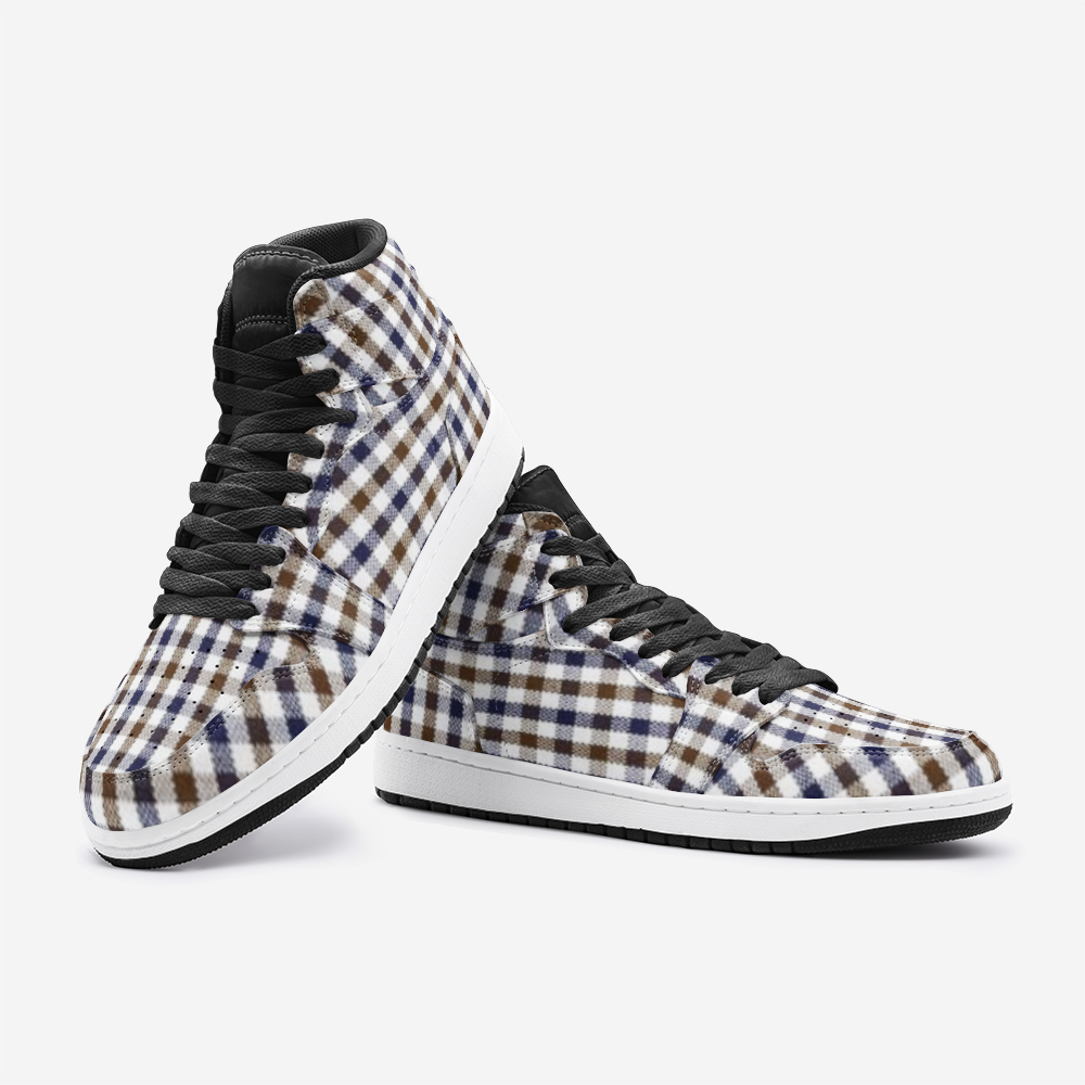 Borneo Navy Brown High Top Unisex Sneaker from Vluxe by Lucky Nahum