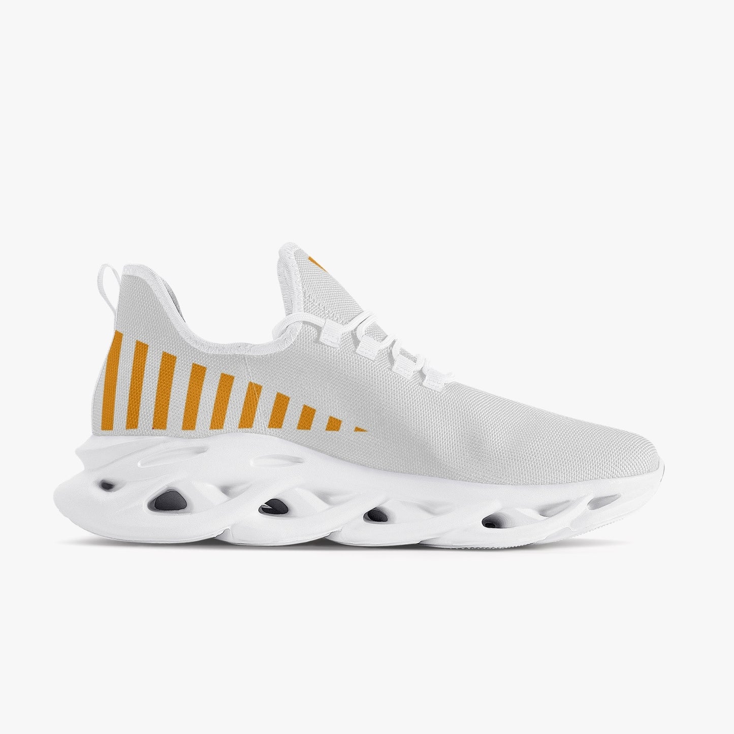 Vluxe Bounce Mesh Knit Sneakers - White/Orange