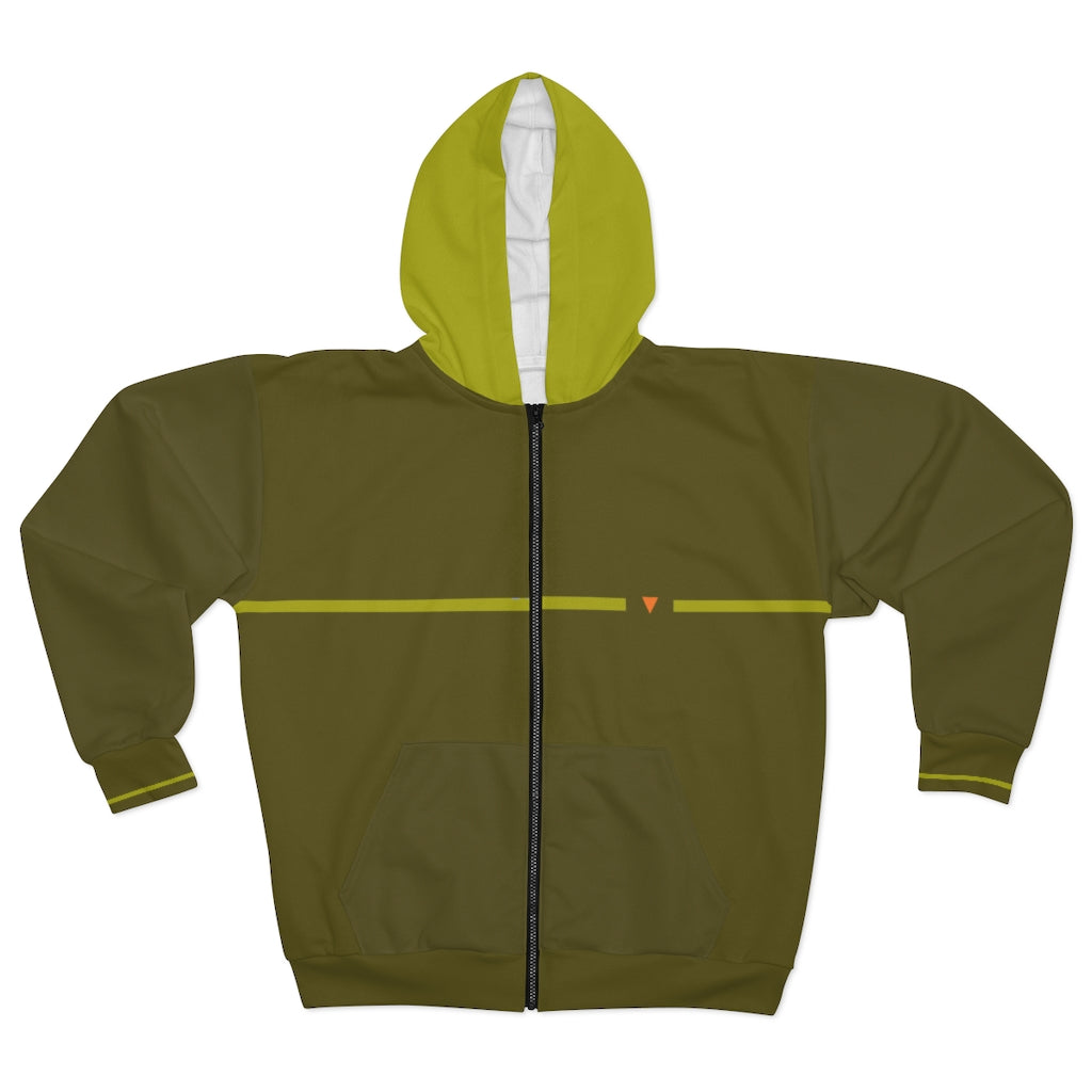 Split Olive Unisex Zip Hoodie from Vluxe by Lucky Nahum