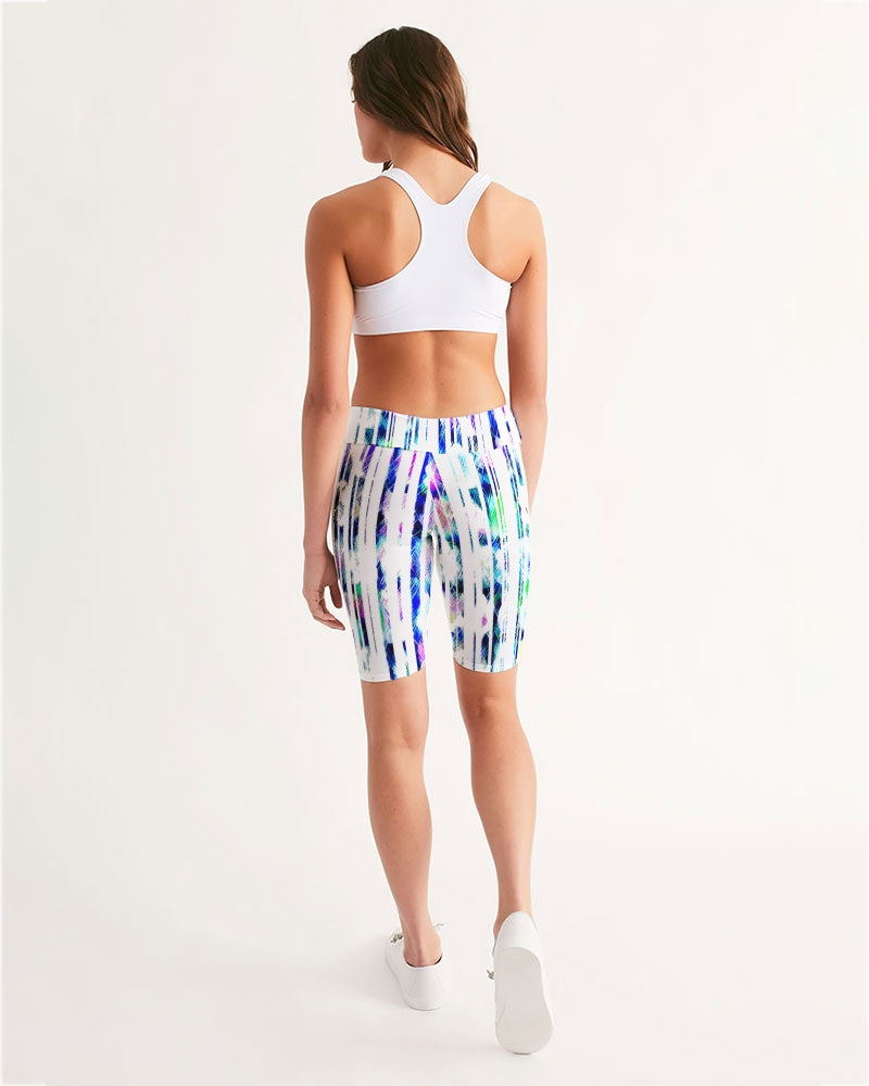 Blur The Lines Women's Mid-Rise Bike Shorts