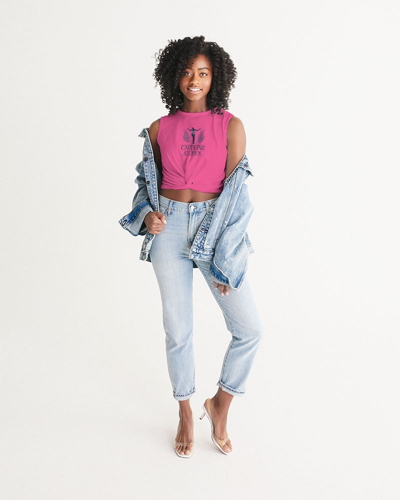 Caffeine Queen Hot Pink Women's Twist-Front Tank
