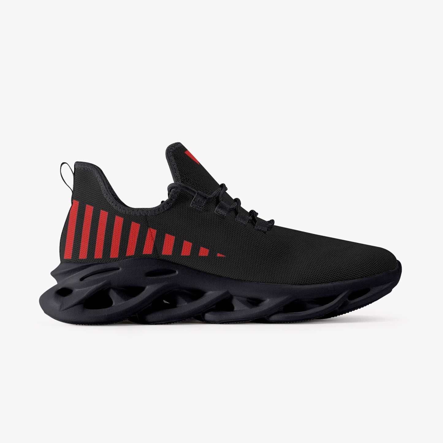 Vluxe Bounce Mesh Knit Sneakers- Black/Red