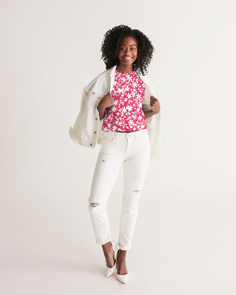 Camo Flower Flame Women's Cropped Tank