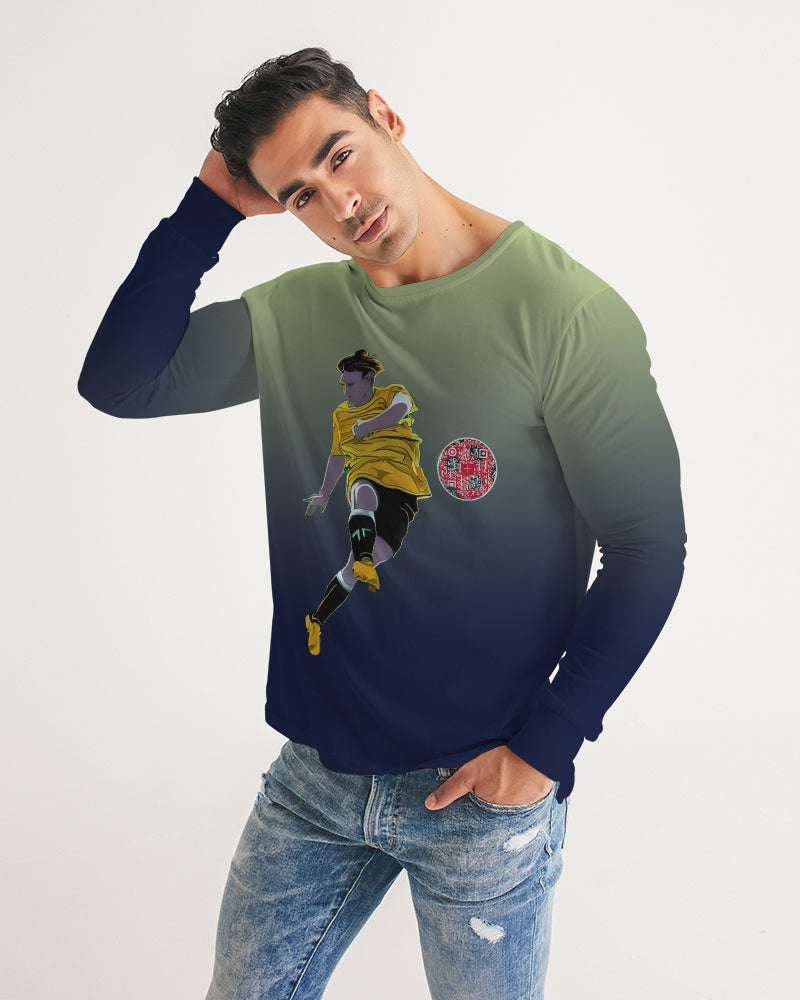 Kick It Navy/Lime Men's Long Sleeve Tee | Always Get Lucky