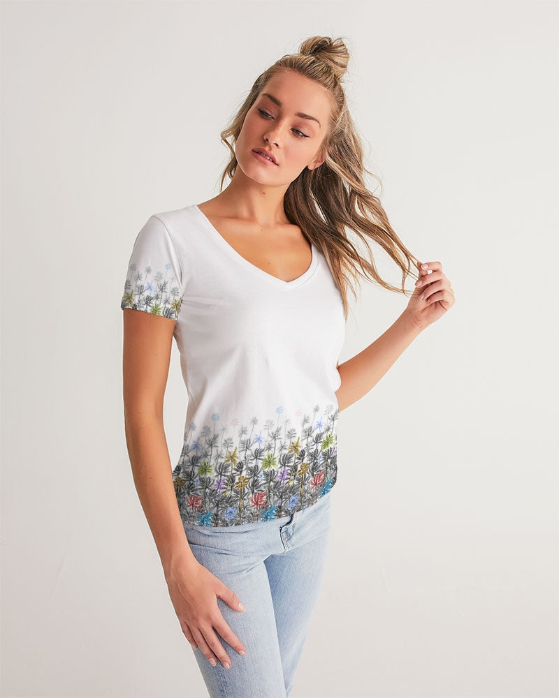Tropical Winds Women's V-Neck Tee