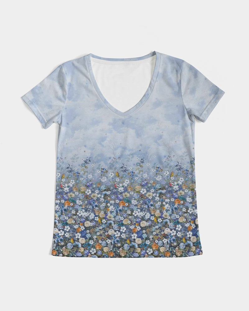Floral Heavens Women's V-Neck Tee