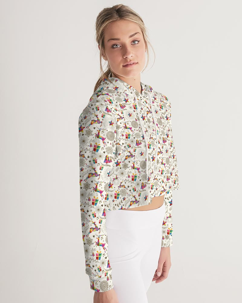 Holiday Spirit Women's Cropped Hoodie