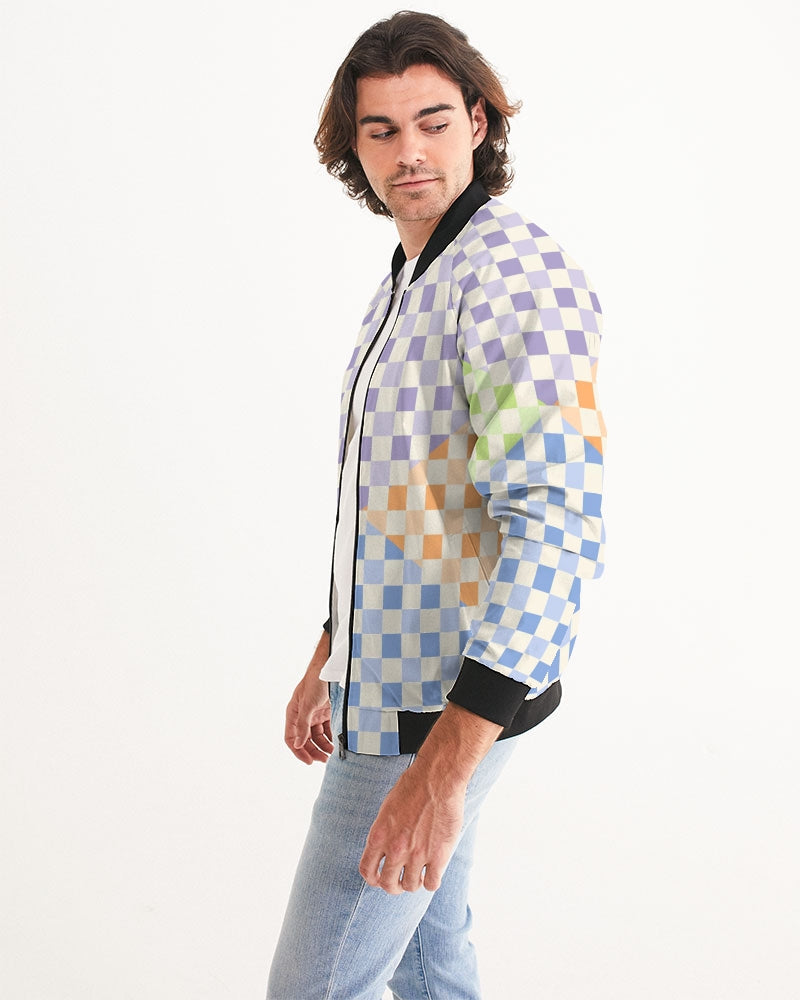 Criss Cross Check Multi Men's Bomber Jacket