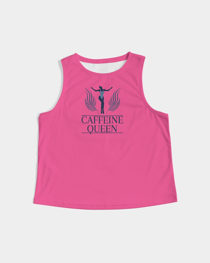 Caffeine Queen Hot Pink Women's Cropped Tank