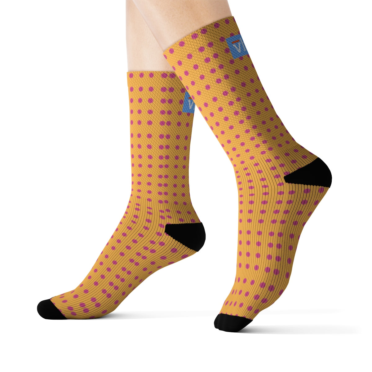 Vluxe DaDot Classic Hot Pink Orange Socks