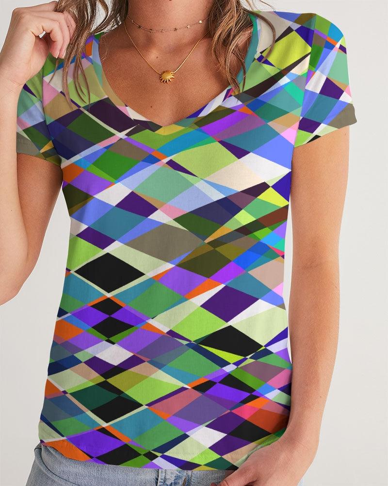 Oslo Multi Color Women's V-Neck Tee
