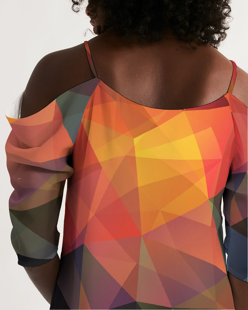 Diamond Cut Women's Open Shoulder A-Line Dress | Always Get Lucky