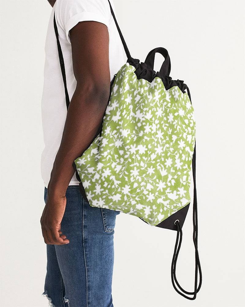 Caro Flower Grass Canvas Drawstring Bag