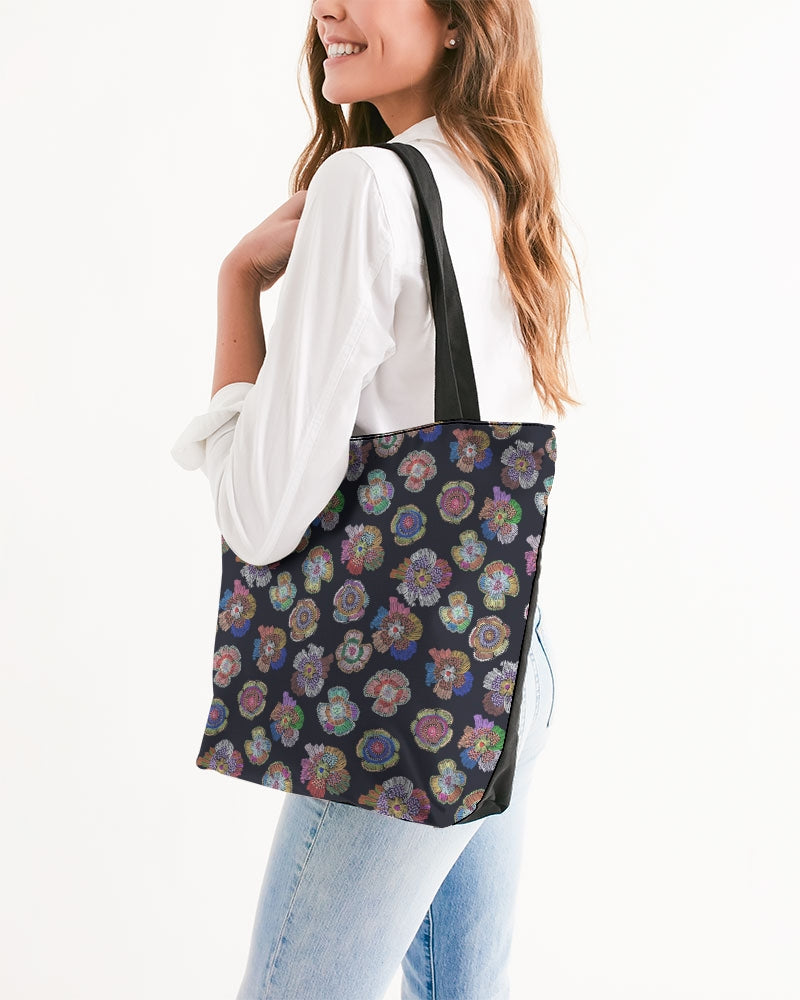 Blooming Canvas Zip Tote