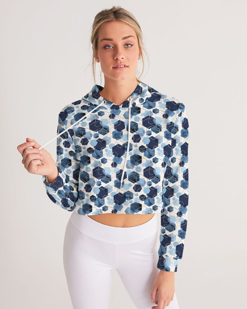 Night Diamonds Women's Cropped Hoodie