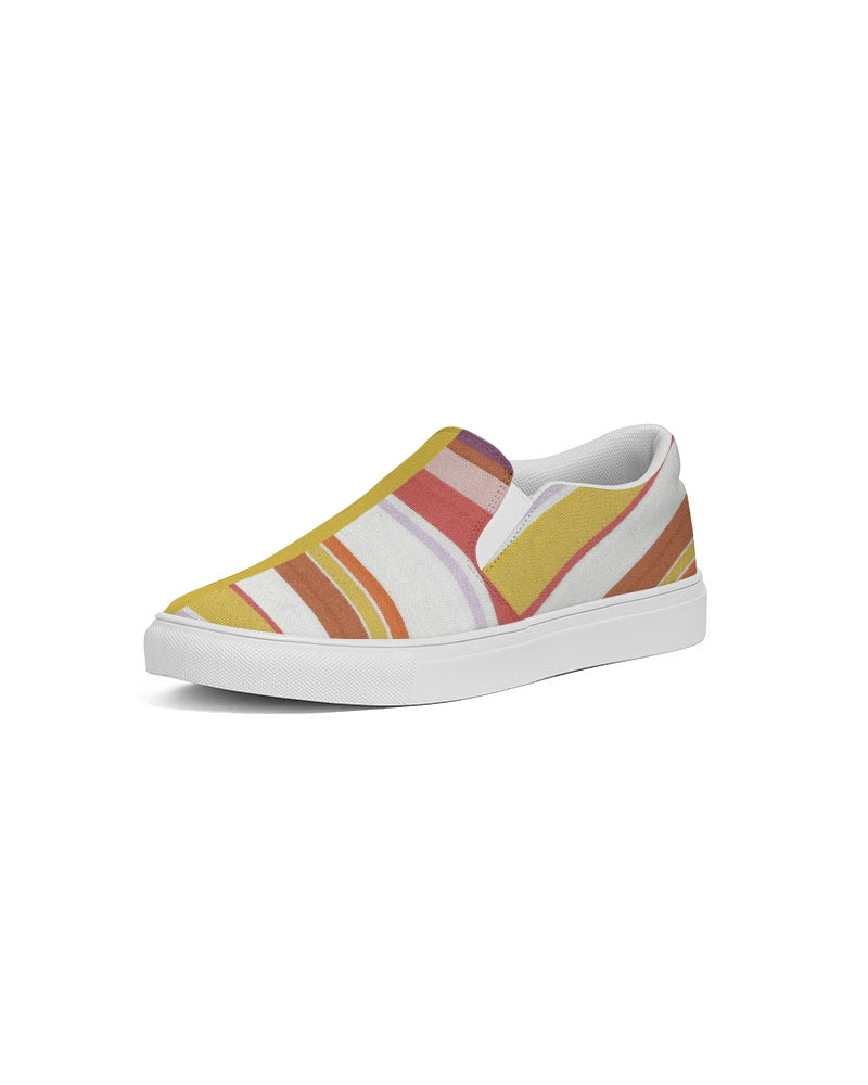 Split Personality Stripe Yellow Men's Slip-On Canvas Shoe