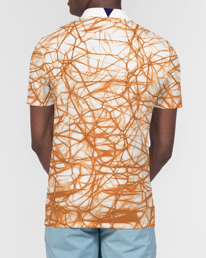Wired Orange Men's Slim Fit Short Sleeve Polo from Vluxe by Lucky Nahum