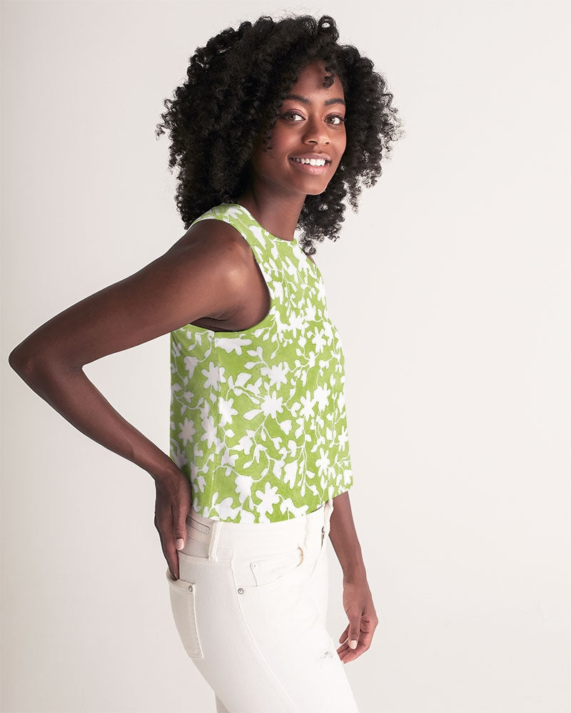 Camo Flower Grass Women's Cropped Tank