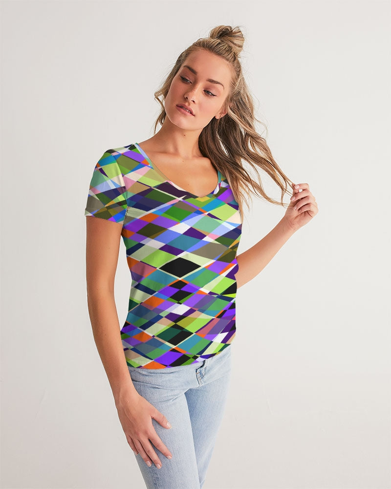 Oslo Multi Color Women's V-Neck Tee