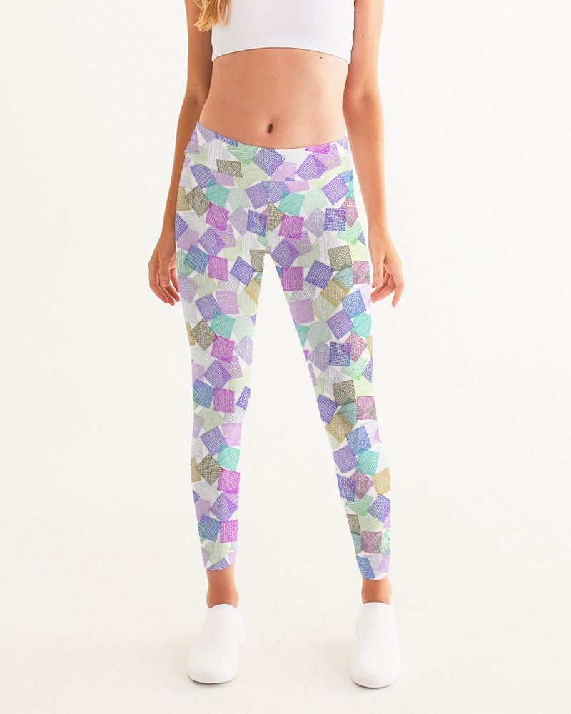 Boxes White Women's Yoga Pants
