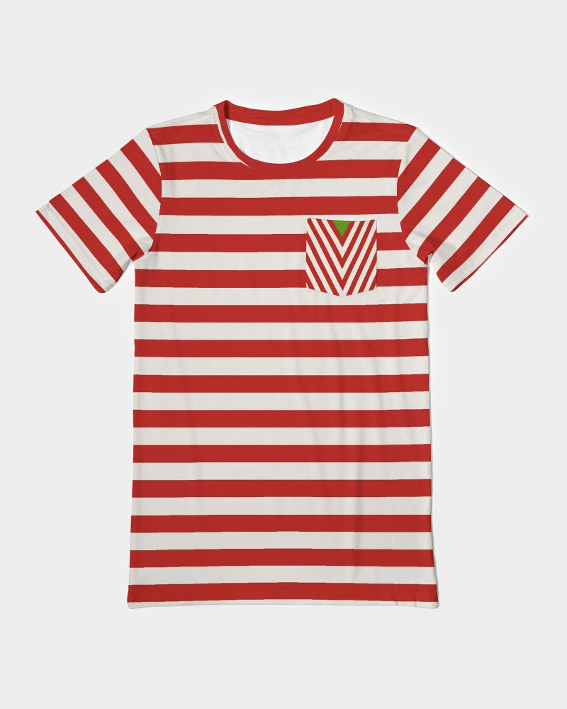 Classic Vluxe Red Stripe Men's Everyday Pocket Tee
